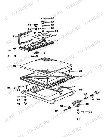 Взрыв-схема стиральной машины Zanussi ZT841 - Схема узла Control panel and lid